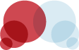 Three red semi transparent circles intersected with three blue circles, to signal connect