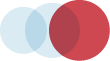 A large red semi transparent circle intersected with two smaller blue circles, to signal enhance